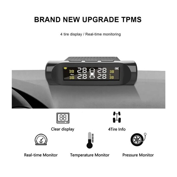 TPMS Tire Monitoring System Digital LCD Display Pressure External Sensor Car - Picture 3 of 13